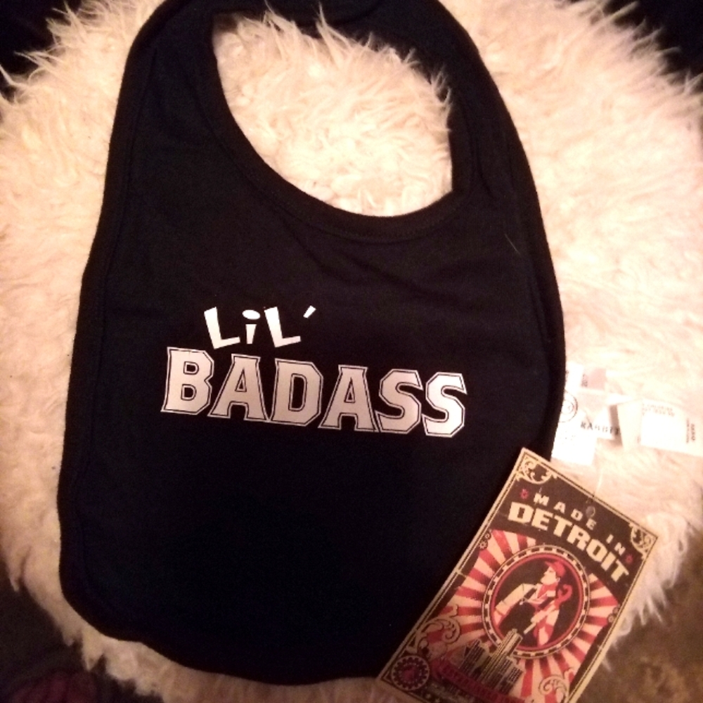 Lil' Badass Black Baby Bib
